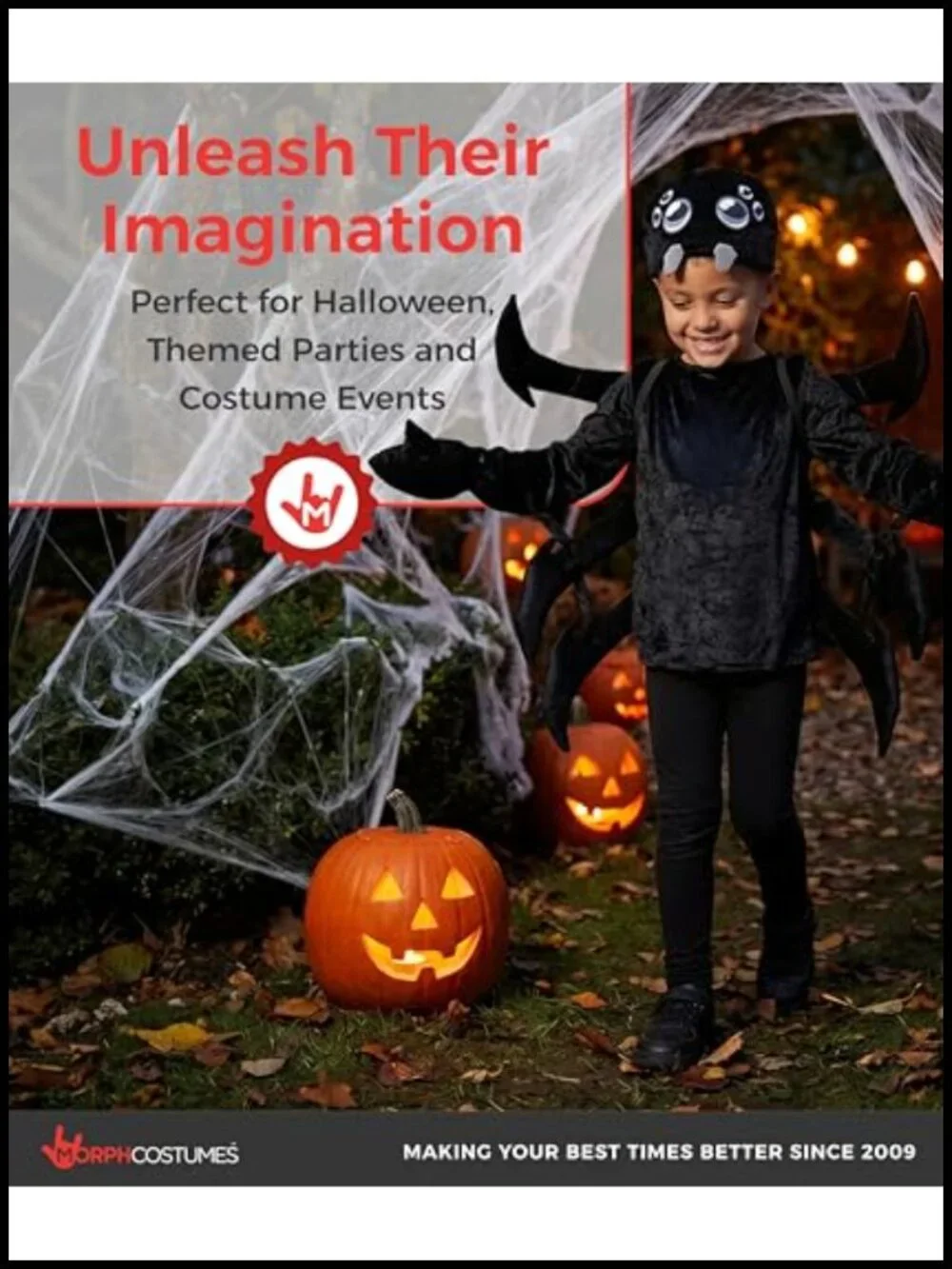 Kids Spider Costume with Backpack Legs - Halloween Fancy Dress